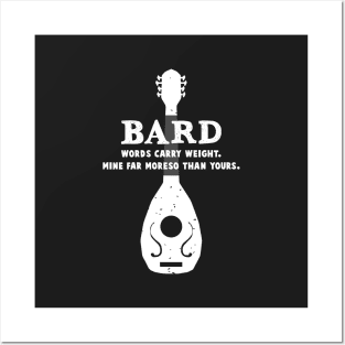 Funny Bard Gamer D20 Dice Dungeon Dragons Gaming Gift Posters and Art